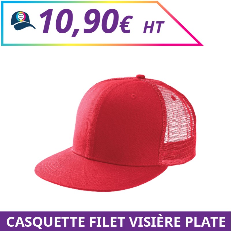 Casquette filet visière plate - Accessoires à personnaliser - Imprimeur Marseille Textile