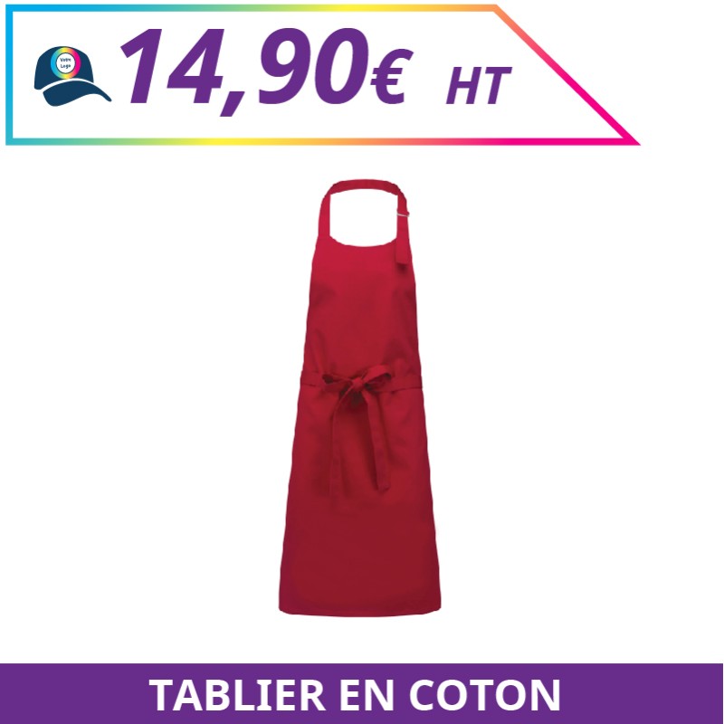 Tablier en coton - Accessoires à personnaliser - Imprimeur Marseille Textile