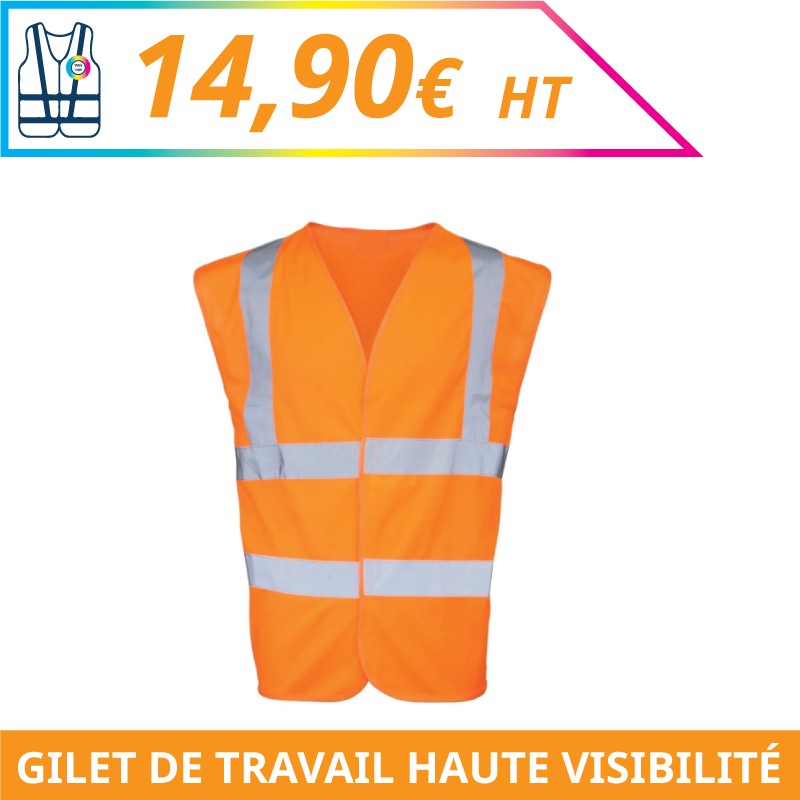 Gilet haute visilibilité - Chantier à personnaliser - Imprimeur Marseille Textile